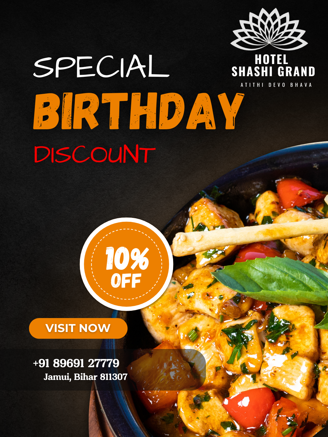 Hotel Shashi Grand — birthday discount post