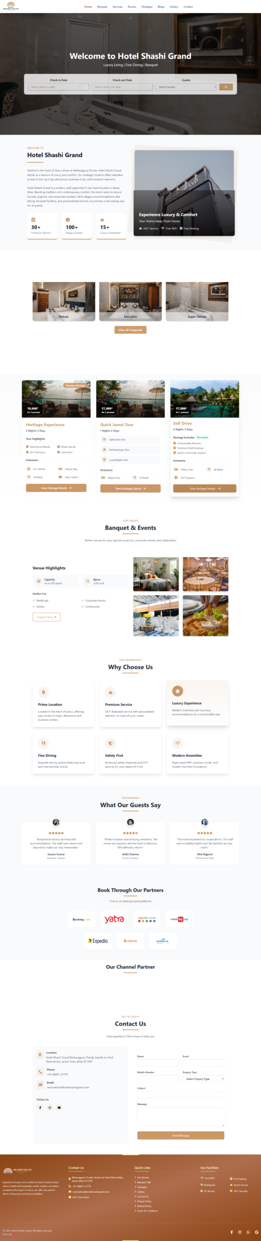 Hotel Shashi Grand website
