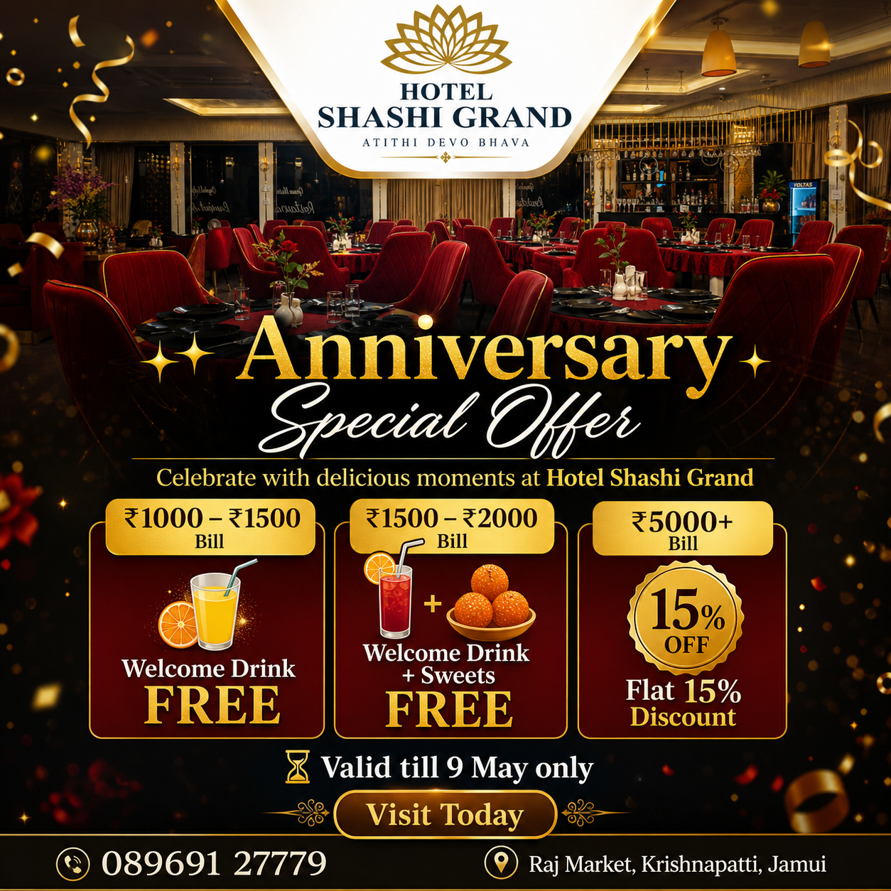 Hotel Shashi Grand — anniversary offer post